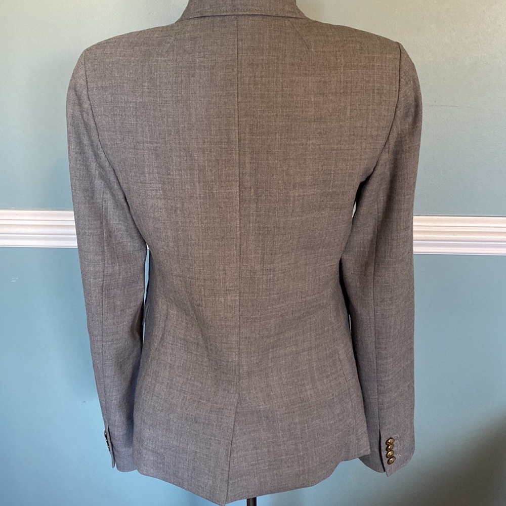 J. Crew "Schoolboy" Gray Wool Double Button Blazer, Size 4 Tall academia preppy - Picture 5 of 9